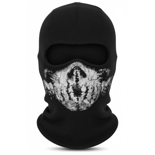 CoolChange Sturmmaske mit Totenkopf | Motorradmaske für COD Fans | Schwarz