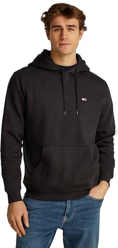 Tommy Jeans Herren TJM Reg Flag Hoodie Dm0dm20742 Kapuzenpullover Mit Durchgehendem Reißverschluss, Black (Black), L EU
