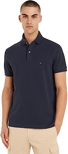 Tommy Hilfiger Herren Poloshirt Kurzarm 1985 Regular Fit, Blau (Desert Sky), L
