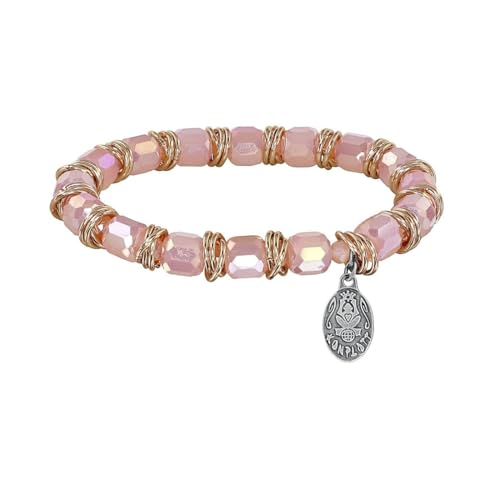 Konplott Armband elastisch Festival pink antik Silber