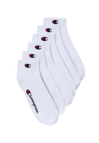 Champion Unisex Basics 6pk Quarter Freizeitsocken, Weiß, 39-42 EU