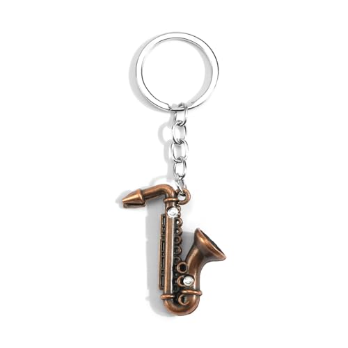 OBEISN Schlüsselanhänger Kreativer Mini-Saxophon Schlüsselring Für Frauen, Modernes Metallic-Geschenk, Geburtstagsgeschenk Für Schwester Oder Freundin