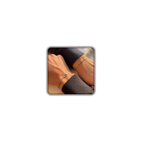 SIXDUTON Partner Armbänder Freundschaftsarmbänder, 18k Vergoldet Armband Gold Partner Geschenke, Verstellbare Knoten Pärchen Armbänder Valentinstag Geschenke für Sie Jahrestag Geschenk für Ihn