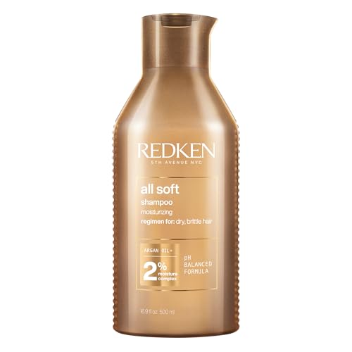 Redken Haarshampoo für trockenes und brüchiges Haar, Belebt und hydratisiert, Mit Omega-6 und Argan-Öl, All Soft Shampoo, 1 x 300 ml