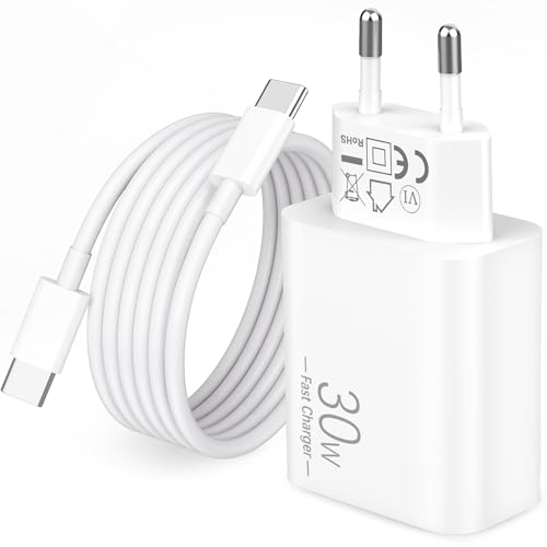 30W USB C Ladegerät Ladekabel für iPad Pro/Air 13/11/12.9, iPad 10/11/A16 Gen, iPhone 17e/17/Air/16/16e/15 Pro Max, Netzteil Stecker Schnellladegerät Charger Adapter mit 2M USBC Schnellladekabel