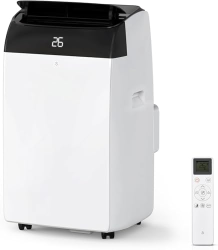 Leises 4-in-1 Mobiles Klimagerät 12000 BTU | Kühlen/Ventilieren/Entfeuchten/Follow-Me | Für Räume Bis 43–51㎡ Abluftschlauch+Digitaldisplay+Fernbedienung+24h-Timer | Ideal Für Schlafzimmer & Büro