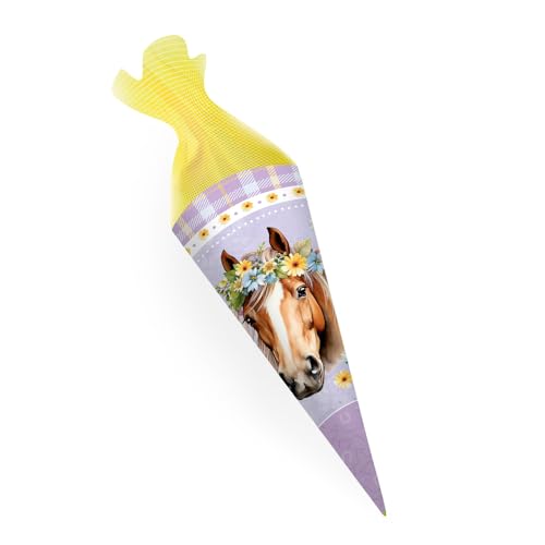 TRÖTSCH - Schultüte 22 cm Pferde Einschulung Geschwistertüte : Schultüte Einschulungstüte Zuckertüte Geschwistertüte