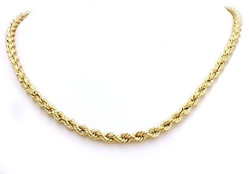 PRINS JEWELS 14 Karat / 585 Gold Kordelkette Gelbgold Unisex - 2.50 mm. Breit - Länge wählbar (45)