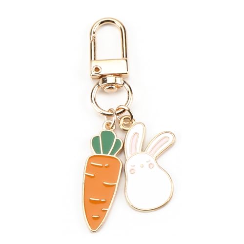 Süßer Schlüsselanhänger Mit Niedlichen Kleinen Hasen Und Karotten Förmigem Metall Anhänger, Geschenke Für Frauen, Freundinnen Und Als Geburtstagsgeschenk Geeignet, Geburtstagsgeschenk Für Frauen
