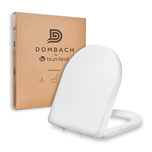 Dombach® Premium Toilettendeckel mit Absenkautomatik Abnehmbar (Weiß) WC Sitz mit Absenkautomatik, Klodeckel Klobrille, Toilettensitz, WC Deckel, Toilettenbrille Klobrille, D-Form