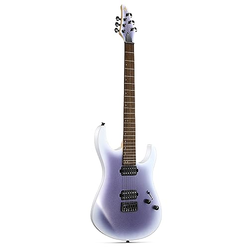 Donner Solid-Body E-Gitarre, 39 Zoll Metal E-Gitarre Einsteiger-Set mit Tasche, Saiten, Gurt, Kabel, Saitendämpfer für Rockmusik-Liebhaber, DMT-100 (Verlauf-Violett)