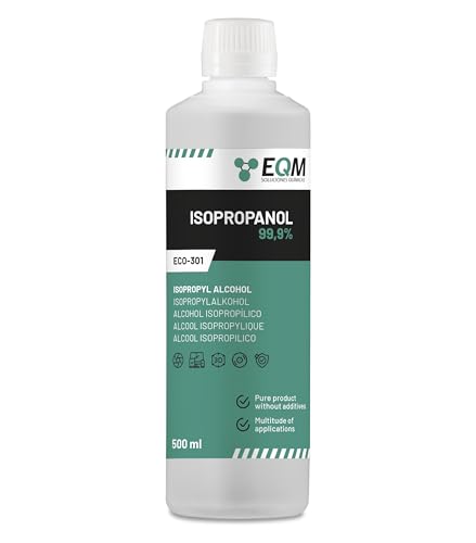 EQM - ECO-301 - Isopropanol/Isopropylalkohol 99.9% - 500 ML - Reinigung von elektronischen Bauteilen, Linsen, Bildschirmen und Harzen im 3D-Druck