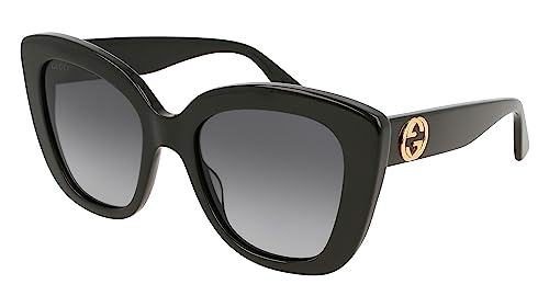 GUCCI Womens GG0327S Sunglasses, Black-Black-Grey, 52