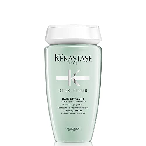 Kérastase Shampoo für fettige Kopfhaut und strapazierte Längen, Ausgleichendes und klärendes Haarbad, Bain Divalent, Spécifique, 250 ml