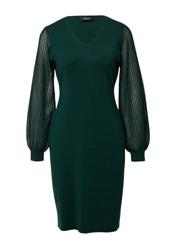 s.Oliver Black Label Damen 2175573 Feinstrickkleid Langarm, Blue Green, 42