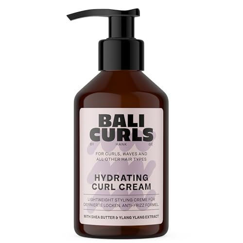 BALI CURLS Hydrating Curl Cream – Feuchtigkeitsspendende Lockencreme Sheabutter, Kokosöl & Ylang-Ylang – Locken Creme für geschmeidige & definierte Curls – Vegane Lockenpflege für Naturlocken – 150ml