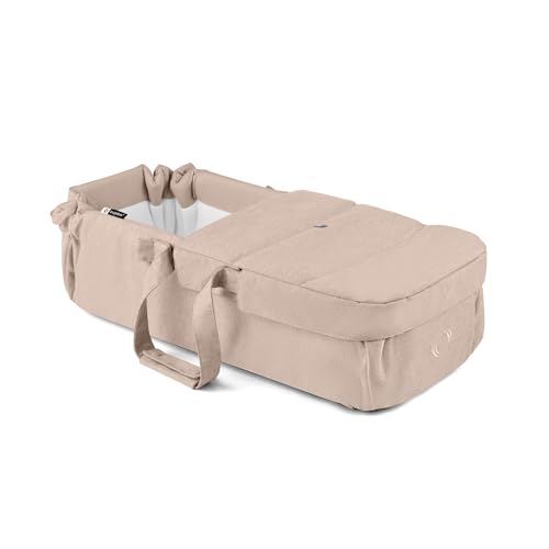 Bugaboo Babynest, tragbare Liegewanne mit Tragegurten Kinderwagen geeignet, entfalbar zu Einer Baumwollmatratze & Spielmatte, Flache Liegeeinheit ab Geburt – Desert Taupe