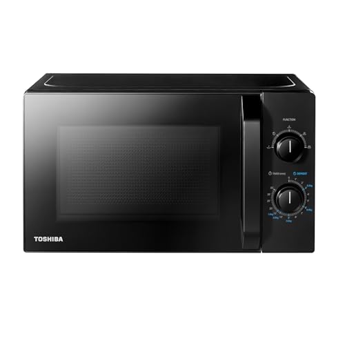 Toshiba MW2-MM20PE(BK) Freistehend Mikrowelle/Solo-Mikrowelle / 20L / 700W / 5 Leistungsstufen mit praktischer Auftaufunktion/LED-Beleuchtung im Innenraum/Schwarz