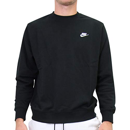 Nike Herren M NSW Club CRW Ft Pullover Sweater, Black/White, S EU