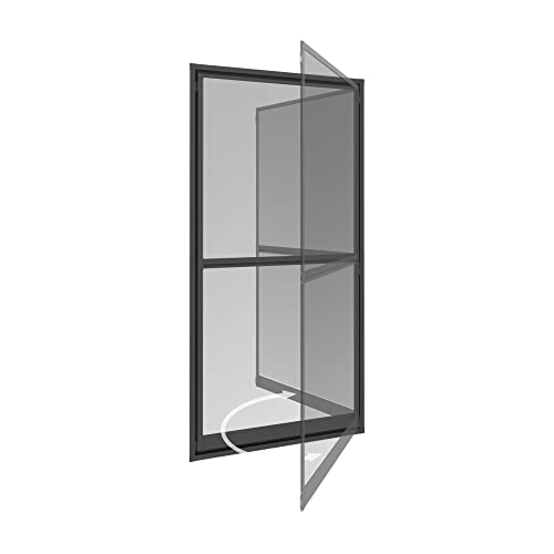 Windhager Pendeltür Insektenschutz EXPERT, 100 x 210cm, Anthrazit, Aluminium Fliegengitter, bohrfreie Montage, 03240