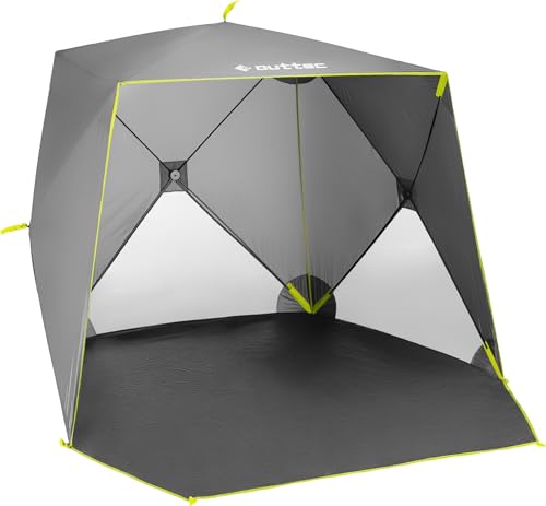 Outtec Angelzelt 210x210x160 cm Wasserdicht, Schnellaufbau Wurfzelt mit Quick-Set-System, UV30+ Sonnenschutz, 360° Belüftung, Leicht, Kompakt, Stabil, Camping & Angel Zubehör Shade Camp