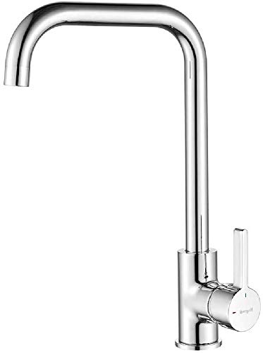 IBERGRIF M22105, Hoch Küchenarmatur, Einhebel Spültischarmatur, Wasserhahn für Küche, Chrom, Silber