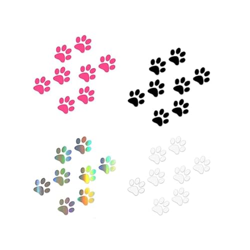 SYQZMYA 32er Set Hundepfoten Aufkleber,Autoaufkleber Hund,Aufkleber Auto Hund,Wasserdicht Hunde Pfoten Druck Aufkleber,Personalisiert Hundepfoten Aufkleber,für Auto Motorrad Wand Laptop Möbel