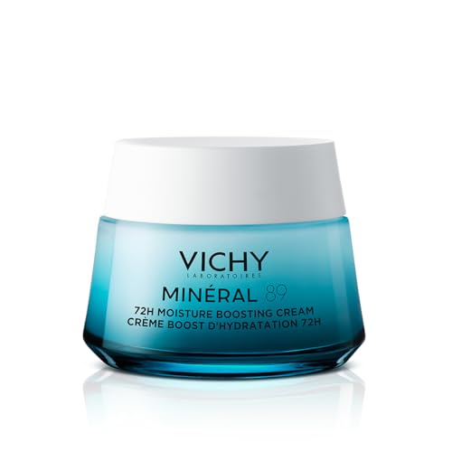 Vichy 100H Feuchtigkeits-Boost Creme, Für Normale und Trockene Haut, Mit Hyaluronsäure, Squalan, Vitamin E und Niacinamid Stärkt und Regeneriert, Mit Duftstoffen, Minéral 89, 50ml