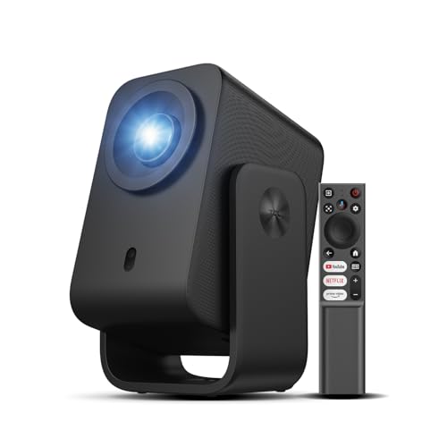 TCL C1 Smart Mini Beamer, Integriertes Offizielles Google TV/Netflix/APV, Projektor 4K 1080p, Autofokus & 6D Keystone, Dolby 8W, WLAN, Bluetooth, 285° Drehbar für Handy, Heimkino, Deckenprojektion