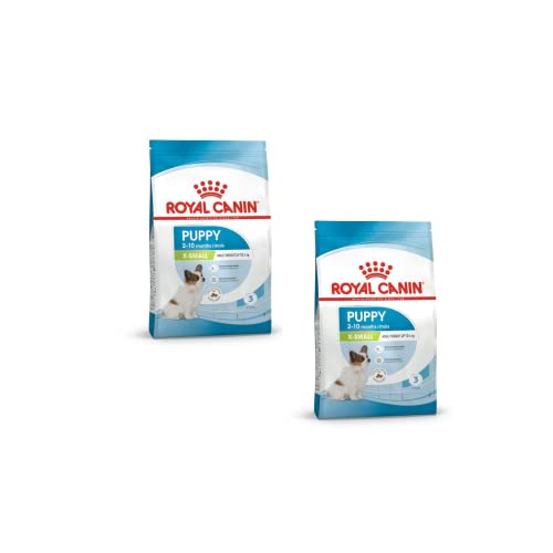 Royal Canin X-SMALL Puppy | Doppelpack | 2 x 500g | Trockenfutter für Welpen sehr Kleiner Hunderassen | Kann zur normalen Funktion des Immunsystems beitragen | Mit Omega-3