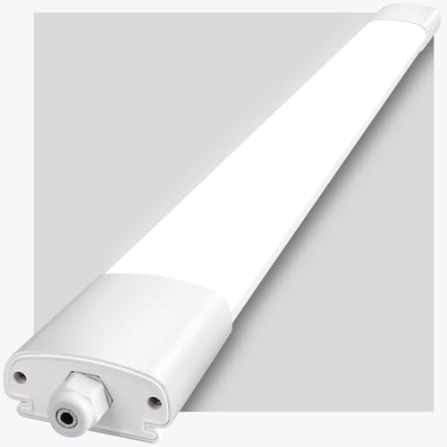 LED Feuchtraumleuchte 60CM IEGLED, 20W 2200LM Deckenlampe 4000K Neutralweiß, LED Werkstatt Deckenleuchte mit IP65 Wasserfest, Neonröhre Weiß als Wohnzimmerlampe, küchenlampe, Kellerlampe, Garagenlampe