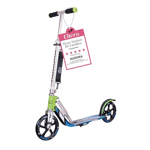 HUDORA BigWheel 205 Scooter - Stabiler Aluminium-Roller - Höhenjustierbarer & zusammenklappbarer Cityroller mit Ständer - Sportlicher Kinder- & Erwachsenenroller für bis zu 100kg