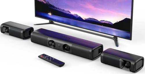 Saiyin 5.0 Surround Sound System, Soundbar für TV Geräte | Bass/Treble-Regelung, 8-Treiber-Virtual-Surround, BT 5.3/TV-ARC/Optical/Aux für Heimkino Soundsystem, 135W Spitzenleistung