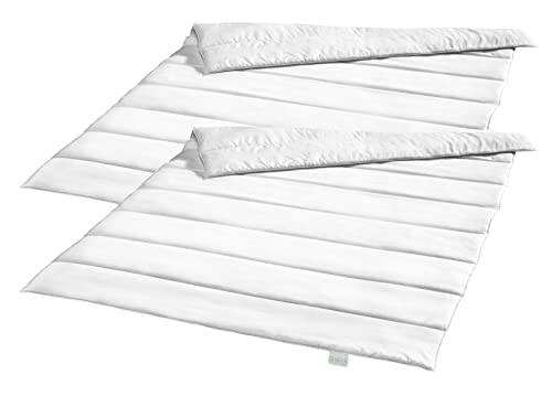 Bodyprotect Ecoline 2er Set Bettdecken 155 x 220 cm, medium Ganzjahresdecken, Bettwaren Set aus 100% Mikrofaser, waschbar, Allergiker geeignet, Steppdecke, weiß