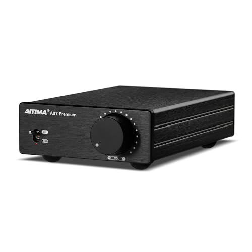 Upgrade AIYIMA A07 Premium TPA3255 Power Mini-Verstärker 4 Ohm 300Wx2 HiFi Class D Integrated Amp 2 Kanal Stereo Verstärker für Passiv-Lautsprecher Home Audio mit DC 32V Power Adapter