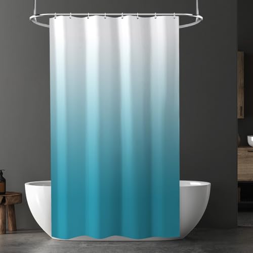 URAQT Duschvorhang, 120x200 cm Schimmelresistent & Wasserdicht (Seeblau mit Farbverlauf), Geeignet für Badezimmer