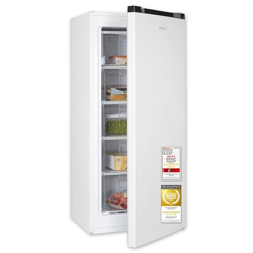 Exquisit Gefrierschrank | 145 l Nutzinhalt, Energieklasse C, 39 dB(A) | hohe Bauform für mehr Stauraum, 4-Sterne-Gefrieren, manuelle Temperaturregelung, wechselbarer Türanschlag | GS5145-050C weiss