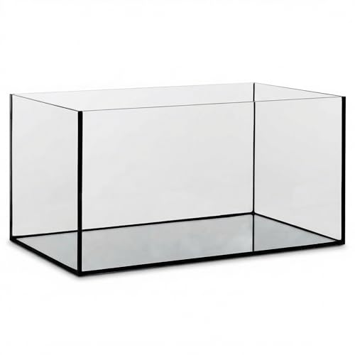 Pondlife Aquarium 60x30x30 cm, Glasbecken aus 4 mm Floatglas, geschliffene & polierte Kanten, Schwarze Silikonverklebung, für Süß- & Meerwasser geeignet, auch als Terrarium nutzbar