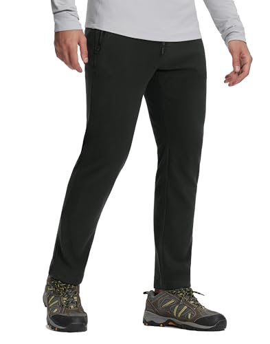 Pioneer Camp Jogginghose Herren Fleece Warm Thermohose Winterhose mit Reißverschlusstaschen Weich Bequem Sporthose für Outdoor & Freizeit(Black;L)