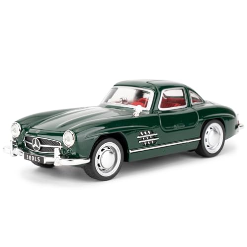 imtfzct 1955 300sl Oldtimer Modell, 1/32 Spielzeugauto mit Sound- und Lichtfunktion, Kinderspielzeug Modellauto mit Pull-Back-Funktion, Modellauto in Sammlerqualität, Geschenk für Kinder (grün)