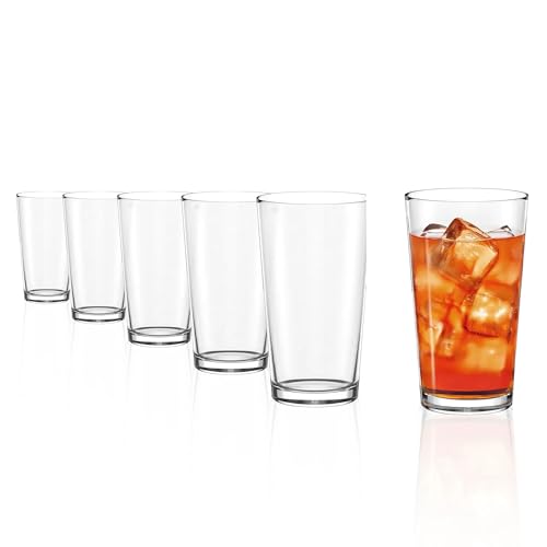 Stölzle Lausitz Métrico Cocktailgläser 6er-Set 655 ml – Stilvolle Trinkgläser für Wasser, Saft & Cocktails – Moderne Longdrinkgläser aus bleifreiem Kristallglas – Spülmaschinengeeignet & stoßfest