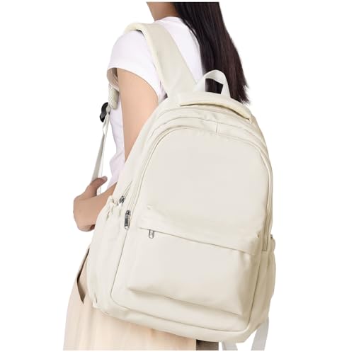 HYC00 Schulrucksack Teenager Mädchen Schultasche Jungen Leichte Schultaschen Mädchen College Backpack Schule Schulranzen Rucksack Damen Casual Travel Daypack School Backpack für Reisen,Beige