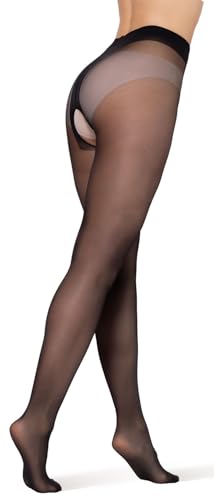 BANANALU 20 Den Ouvert Strumpfhose mit offenem Schritt Intimo 20 Nero XL