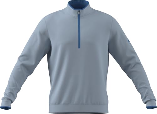adidas Men's Lightweight Half-Zip Top, Crystal Sky, L