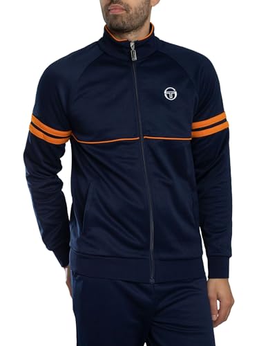 Sergio Tacchini Herren Orion-Trainingsjacke, Maritime Blue/Orange Pepper, L