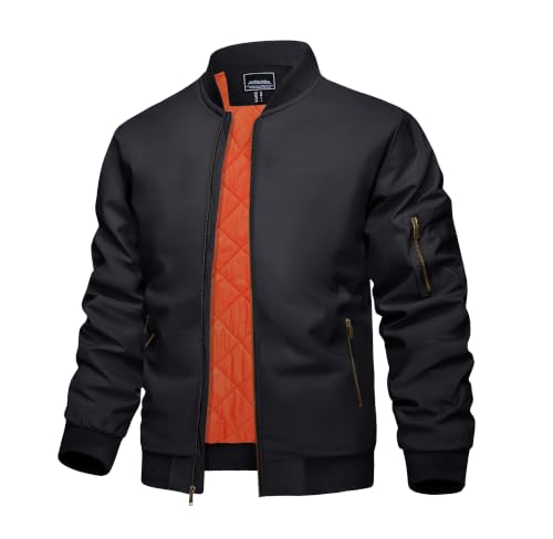 KEFITEVD Bomberjacke für Männer Steppjacken Winter Coat Military Outerwear