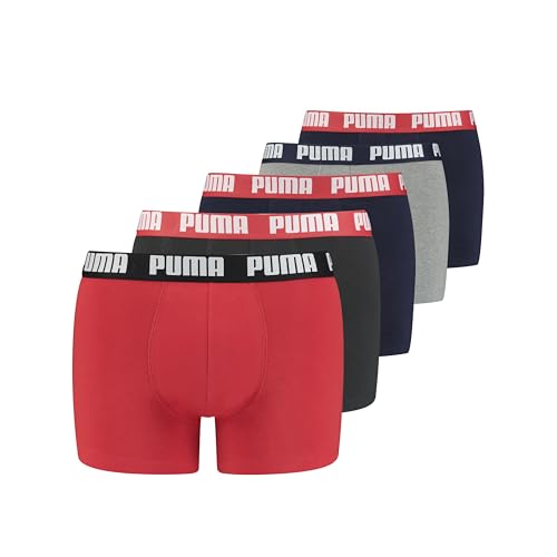 Puma Herren Boxer Unterwäsche, Blau/Rot/Schwarz, XXL (5er Pack)