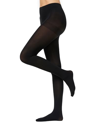 Nur Die Ultra Blickdicht 80 DEN warme Strumpfhose matte Optik breiter Komfortbund Baumwollzwickel Damen, schwarz, XL
