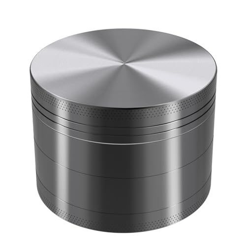 KitchenBoss Grinder Metall Klein Grinder 4 Teilig Crusher 4.9cm mit Reinigungswerkzeugen für Spice, Gewürze(Nickel-Schwarz)