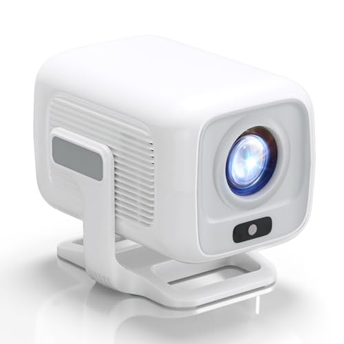 Mini Projektor [Eingebettete App] Autofokus Tragbarer Video-Beamer 4K UHD WiFi 6 BT5.2 Heimkino-Tragbarer Keystone Kompatibel mit iOS/Android/TV-Stick/PS5/Xbox Niedriger Latenz 180° Drehbar